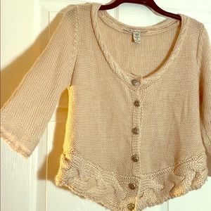 American Rag baby pink cropped wool cardigan